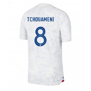 Frankrig Aurelien Tchouameni #8 Udebanetrøje VM 2022 Kort ærmer